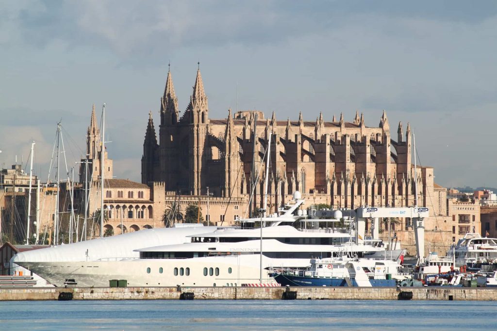 Yacht docked in Mallorca
